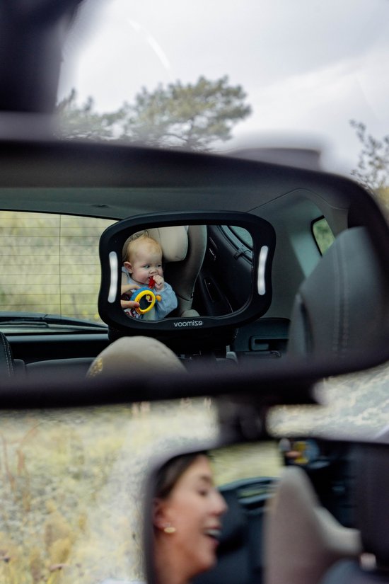 EZI MIRROR LED - Eco friendly - Auto spiegel baby met verlichting - hou je kind in de gaten. Ook in het donker - led verlichting - afstandsbediening - verstelbaar - achterbank - kind zien - duurzaam van Merkloos — afbeelding 5