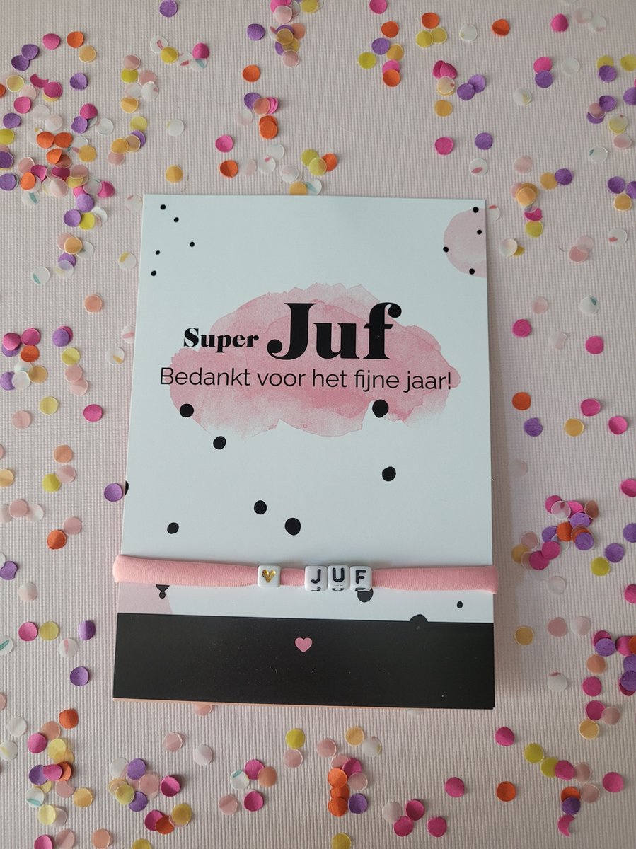 Goedkoopste Juf - meester - bedankje - schooljaar - basisschool- juffen- thank you - ibiza style armband - letterkralen