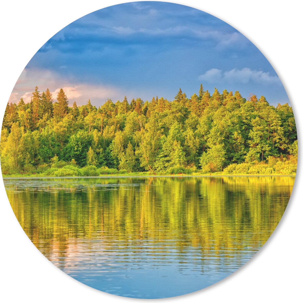 Muismat rond 40x40 cm - Mousepad Water - Natuur - Bos - Ronde muismatten