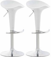 Tabourets de bar - blanc - plastique - réglable en hauteur - hauteur d'assise - 60 à 81 cm - rotatif à 360 degrés - Set de 2 tabourets de bar - moderne