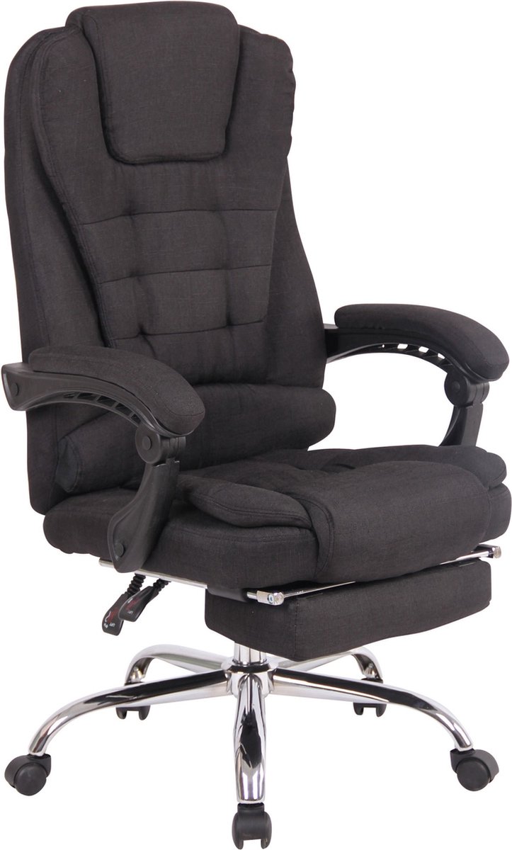 Bureaustoel PRO - Op wielen - Ergonomische bureaustoel - Zwart - Stof - Voor volwassenen - In hoogte verstelbaar 50-60cm
