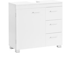 Wastafelmeubel Mida - Badkamermeubel - Wastafelmeubel - Badkamermeubel - Staande kolomkast - Wit - 30x70x64cm