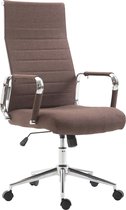 Luxe Bureaustoel Gianluca XL - Stof - Bruin - Op wielen - Ergonomische bureaustoel - Voor volwassenen - In hoogte verstelbaar