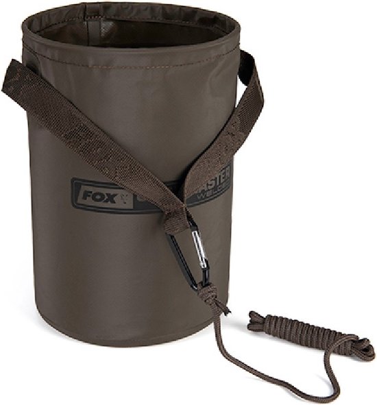 Bruine Fox Carpmaster emmer met handvat, karabijnhaak en koord.