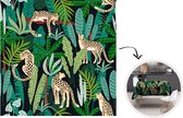 Tafelkleed - Tafellaken - 100x100 cm - Jungle - Panter - Patronen - Jongens - Meiden - Planten - Binnen en Buiten