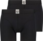 RJ Bodywear Pure Color Jort boxer (2-pack) - heren boxer lang - zwart - Maat: M