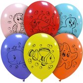 Oceaan dieren mix, 6 ballonnen, 30cm