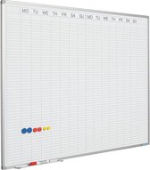 Whiteboard PRO - Geëmailleerd staal - Weekplanner - Maandplanner - Jaarplanner - Magnetisch - Wit - Engels - 60x90cm