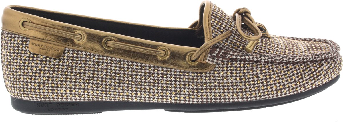 Dames Instappers & Ballerina's Kurt Geiger Kurt Geiger Eagle Moccasin Fabric Beige - Maat 41