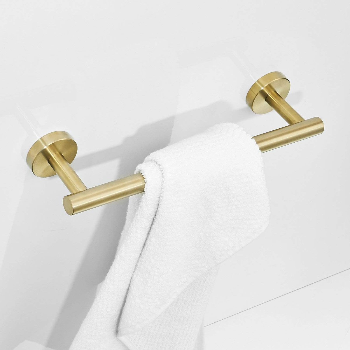 Handdoekrek van roestvrij staal met gouden afwerking, badkamerhanddoekrek, 30 cm, enkelwandig, luxe