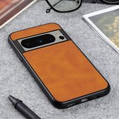 Kunstlederen Hoesje Geschikt voor de Google Pixel 8 Pro - Stijlvolle Back Cover - Comfortabele Dunne Lichte Bescherm Hoes Bruin