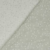 Washandjes - taupe hydrofiel met witte dots - set 1 grote en 1 kleine