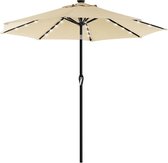 Rootz Parasol - Parasol Met Led-zonneverlichting - Paraplu - Terrasparasol - Tuinparasol - Strandparasol - Zonnescherm - UV-beschermde Parasol - Beige