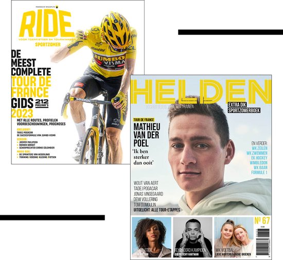 Tour de France 2023 voordeelbundel – Helden én RIDE Magazine – 424 pagina’s – Het extra dik Sportzomer boek – De meeste complete Tour de France gids – Exclusieve interviews én nog veel meer.