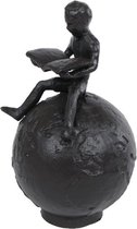 Sculpture "Enfant Mot Inspirant" métal noir 9x9x15cm