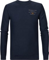 Petrol Industries - Heren Fijngebreide pullover Barlett - Blauw - Maat M