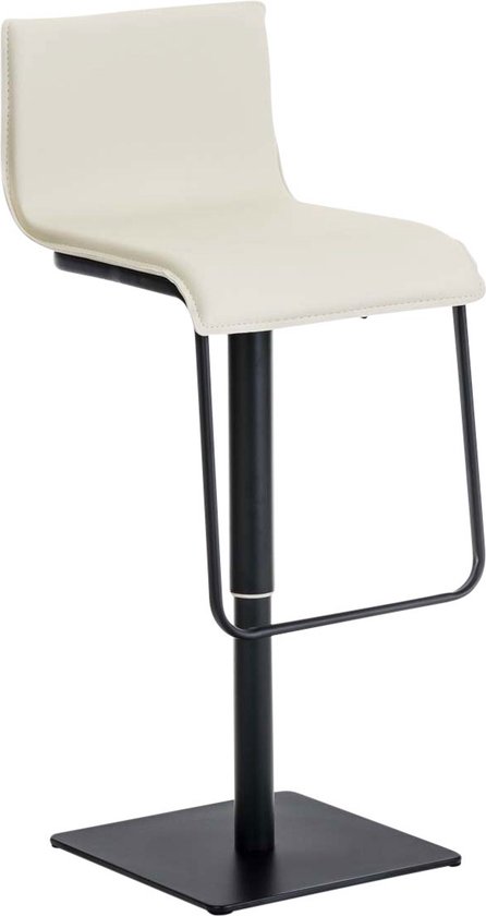 Luxe Barkruk Hilbert - Wit - Imitatie Leder - Ergonomische Barstoelen - In Hoogte Verstelbaar - 360 Rotatie - Set van 1 - Met Rugleuning - Voetensteun - Voor Keuken en Bar - Gestoffeerde Zitting