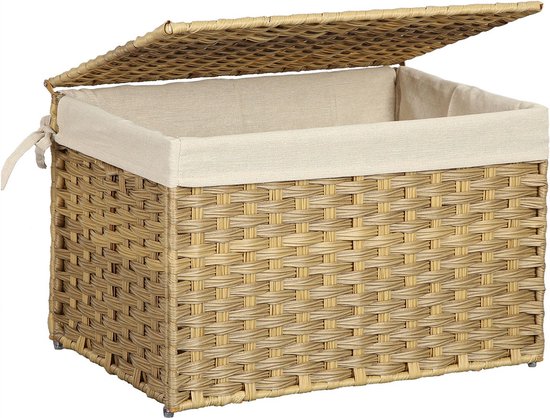 Trademark Innovations Rieten trappenmand van 38 cm met handgrepen, naturel