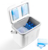 Glacière Brisby - Frigobox - 22L - Wit - Isolation jusqu'à 40 heures - Incl. 4 packs de glace épais de 450 ml - Fermeture à température sûre - Nouveau design avec packs de glace verrouillés dans le couvercle