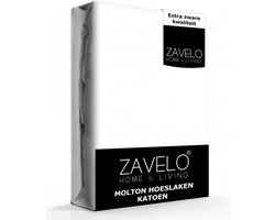 Zavelo Molton Hoeslaken - 180x220 cm - 100% Katoen - 30cm Hoekhoogte - Wasbaar tot 60 graden - Rondom Elastisch - Matrasbeschermer