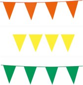 3 maal Vlaggenlijn Oranje / Geel / Groen, 30 meter totaal, Verjaardag, Themafeest