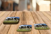 Onderzetters voor glazen - Koeien - Gras - Weiland - Dieren - 10x10 cm - Glasonderzetters - 6 stuks