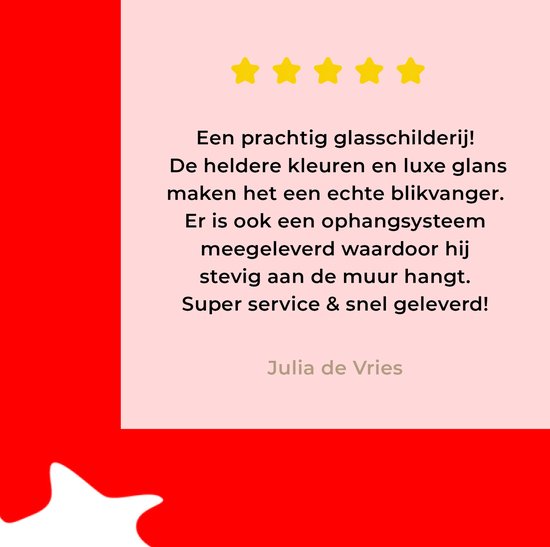 ® Glasschilderij 20x20 cm - Schilderij acrylglas - Illustratie van Polen in het rood - Foto op glas - Muurdecoratie woonkamer - Wanddecoratie slaapkamer - Schilderijen