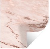 Muurstickers - Sticker Folie - Marmer - Roze - Rosé - Goud - 50x50 cm - Plakfolie - Muurstickers Kinderkamer - Zelfklevend Behang - Zelfklevend behangpapier - Stickerfolie