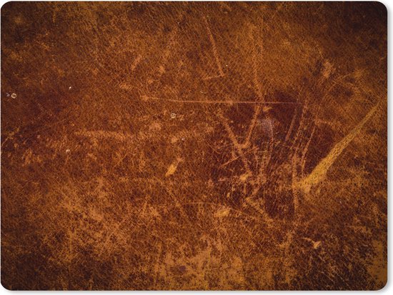 Tapis de souris XXL - Sous-main - Tapis de bureau - Cuir - Aspect cuir - Marron - Oranje - 80x60 cm - Tapis de souris XXL