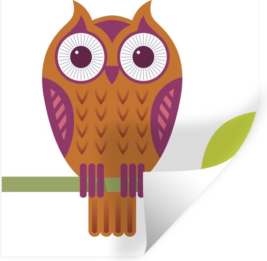 Stickers Stickers muraux - un hibou - 120x120 cm - Feuille adhésive XXL