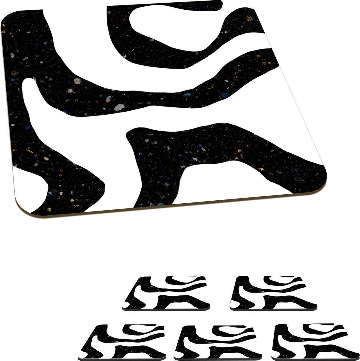 Onderzetters voor glazen - Abstract - Minimalisme - Design - 10x10 cm - Glasonderzetters - 6 stuks