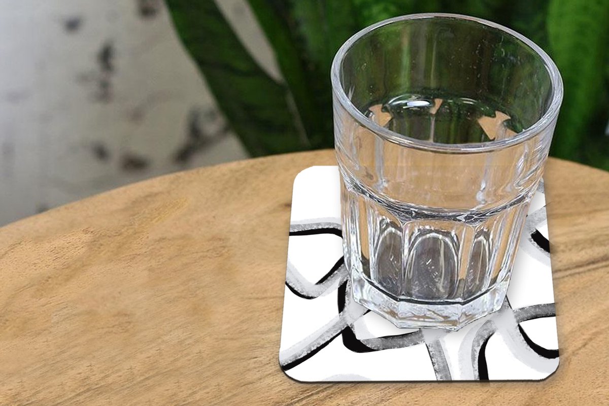 Onderzetters voor glazen - Lijn - Minimalisme - Design - 10x10 cm - Glasonderzetters - 6 stuks