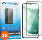 Mobigear Screenprotector geschikt voor Samsung Galaxy S22 Glazen | Mobigear Premium Screenprotector - Case Friendly - Zwart (2-Pack)