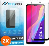 Mobigear - Screenprotector geschikt voor TCL 30E Glazen | Mobigear Premium Screenprotector - Case Friendly - Zwart (2-Pack)