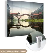 MuchoWow® Glasschilderij 160x120 cm - Schilderij acrylglas - Chinees gebruik - Foto op glas - Schilderijen