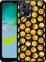 Cazy Hoesje Zwart geschikt voor Motorola Moto E13 4G Emoji