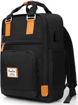 Vermanto Backpack - Sac à dos - 30 litres - Ordinateur portable - Cartable - Vintage - Homme - Femme - Ordinateur portable - École - Cartable - Zwart