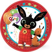 Amscan - Bing Bunny - Bing het konijn - Bordjes - Feestbordjes - Party bordjes - Karton - 23 cm - 8 Stuks - Wegwerp.