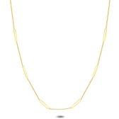 Twice As Nice Halsketting in goudkleurig edelstaal, open ovalen 40 cm+5 cm