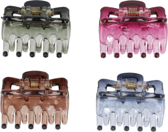 Pinces à cheveux droites 2,5 cm marron vert Grijs rose 4 pièces Barettes et pinces à cheveux Pinces à cheveux Accessoires pour cheveux de Basic