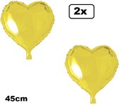 2x Ballon aluminium Coeur jaune (45 cm) - mariage mariage mariée coeurs ballon fête festival amour blanc