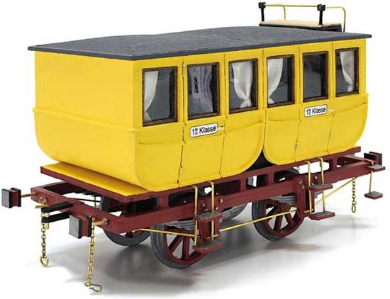 Kit Modèle En Bois OCCRE 56001 - 3 Wagons Adler (Échelle 1/24) - Maquette Ferroviaire Historique à Assembler - 4