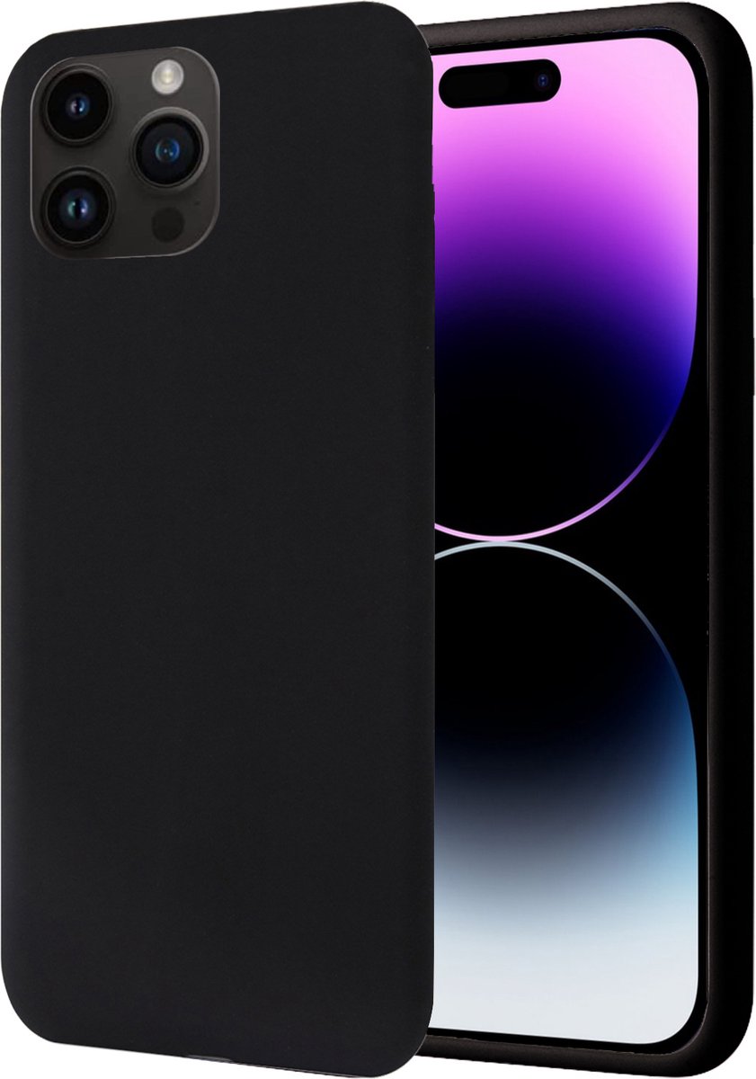 Hoesje geschikt voor iPhone 14 Pro - Back Cover Case SoftTouch Zwart