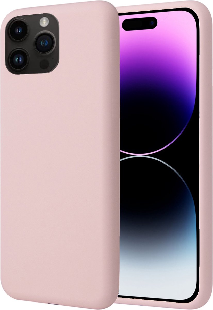Hoesje geschikt voor iPhone 14 Pro Max - Back Cover Case SoftTouch Roze