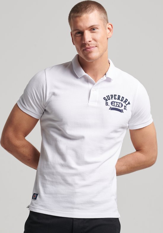 Superdry Applique Classic Fit Heren Polo - Wit - Maat L
