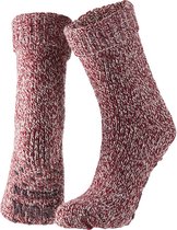 Apollo | Wollen sokken dames | Huisokken dames | Fashion Rood | Maat 35/38 | Huissok met anti slip | Fluffy sokken | Slofsokken | Warme sokken | Winter sokken