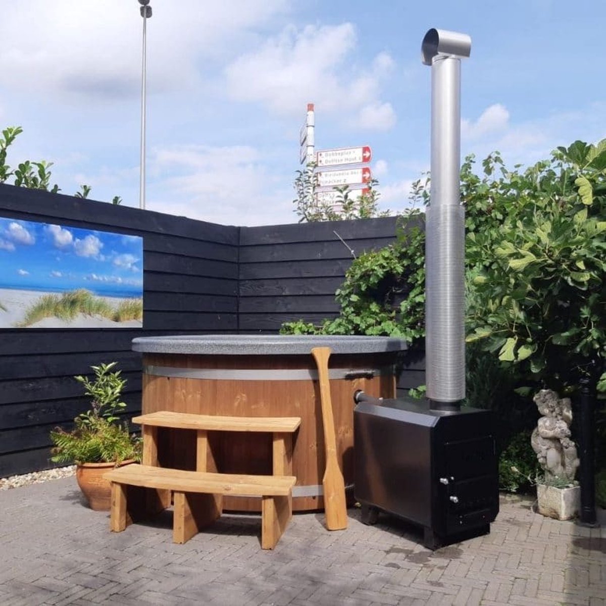 Welltub - Hottub houtgestookt - 180 cm - 45 kW - Kunststof - afbeelding 2