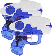 Waterpistooltje/waterpistool - 4x - blauw/wit - 12 cm - speelgoed