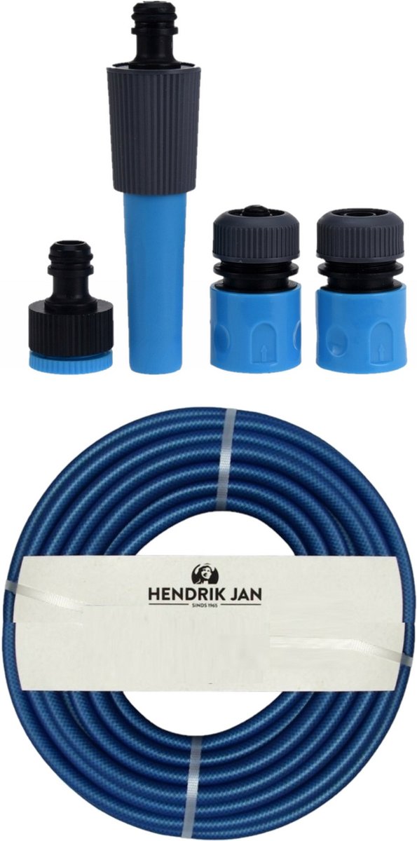 Hendrik Jan Tuinslang 15 meter - anti knik - 13mm - professional - met koppelstukken/spuitstuk - Tuinslangen