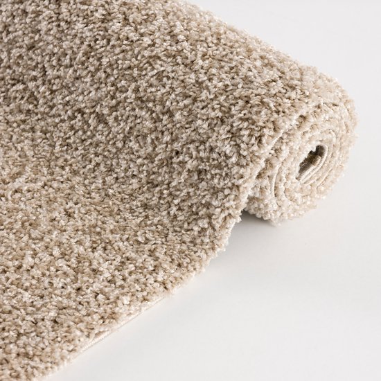Tapis Impression Shaggy Beige à poils longs - 140x200CM